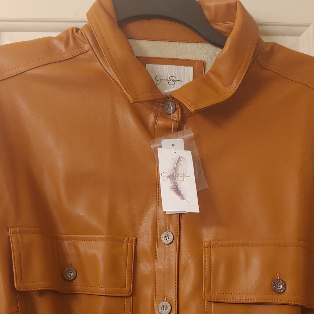 Jessica Simpson Caramel Leather Jacket